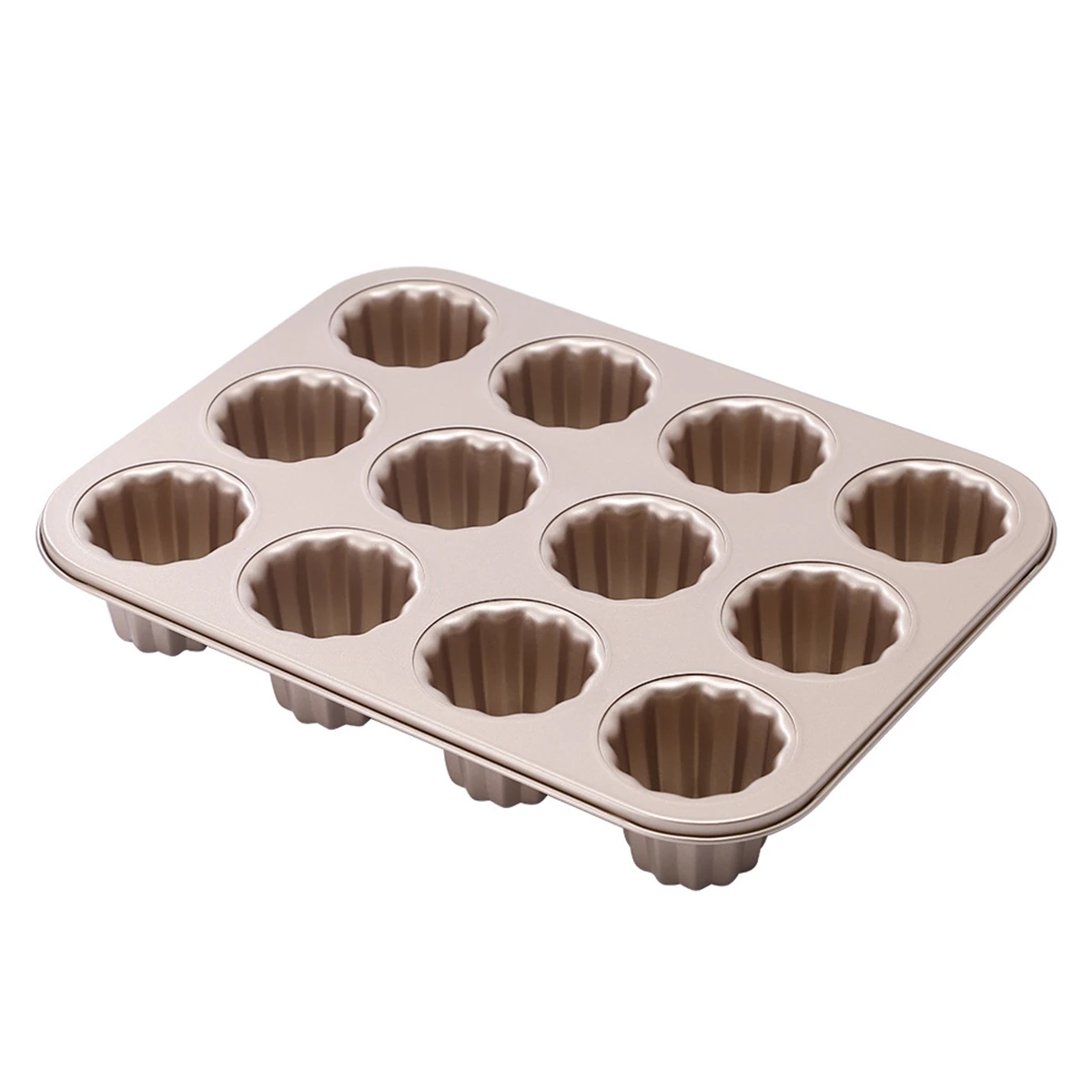 

12 Cavities Dessert Bakeware Custard French Carbon Steel Canele Mold Cake Pan Baking Tool Cannele Mould