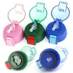2pcs Reusable Thermos with Straw Replacement Water Bottle Children Cup Lid Mug Cover Silicone Tumbler Lids