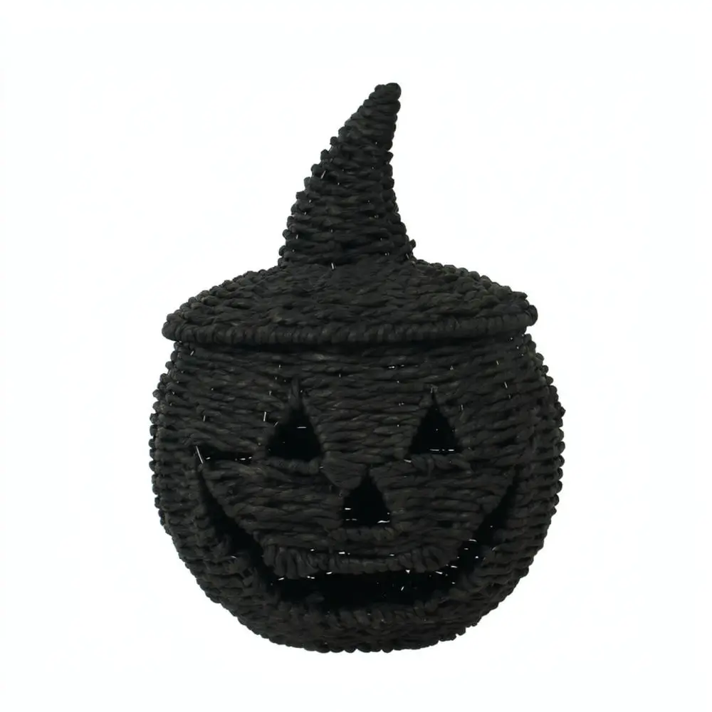 Halloween Pumpkin Ornament Handcrafted Paper Rope Woven Desktop Decor For Spooky Festive Holiday Home Interior Accent