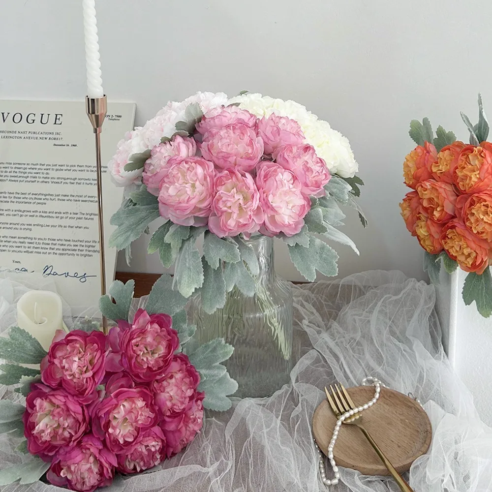 Artificial Rose Bouquets are Suitable for Home, Wedding, and Restaurant Decorations, and are Also Suitable as Bridal Bouquets.