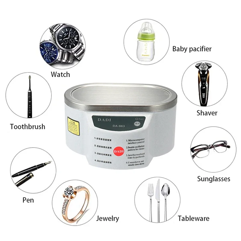 30W Ultrasonic Cleaner Glasses Cleaner 500ml High Frequency Ultrasound Washing Cleanser Bath for Jewelry Cleaning Machine