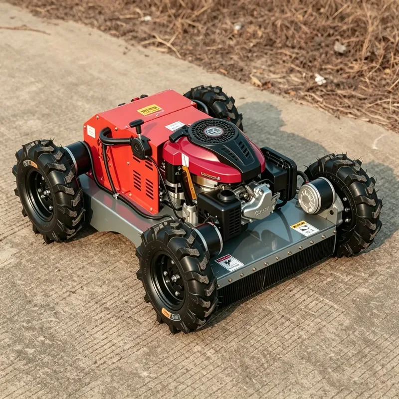 Wheeled Lawn Mower Hot-selling Mini Tracked Remote-controlled Lawnmower, Equipped with Engine and Motor Core Components