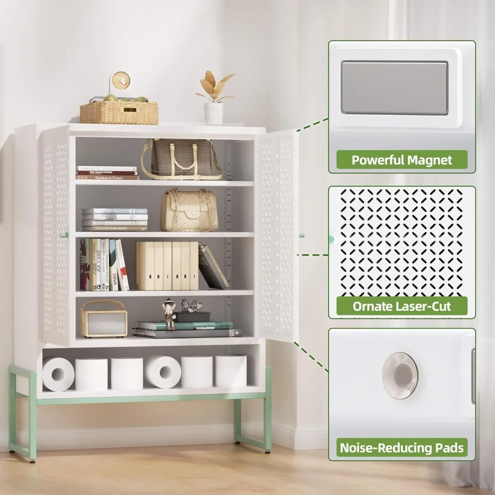 خزانة تخزين الحمام الطويلة، خزانة أحذية معدنية للمدخل مع باب وأرفف قابلة للتعديل لغرفة الغسيل والمخزن والمطبخ