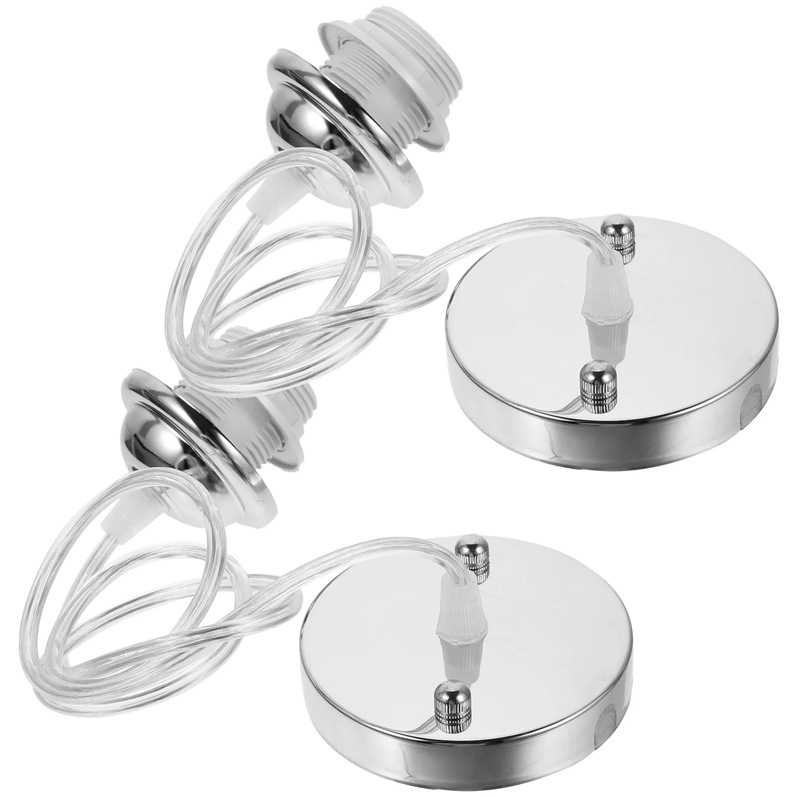 

2pcs E27 Screw Lamp Metal Light Bulb Holder For Ceiling Hanging Light Fixtures Pendant Lamp Kit Threaded Socket Adapter