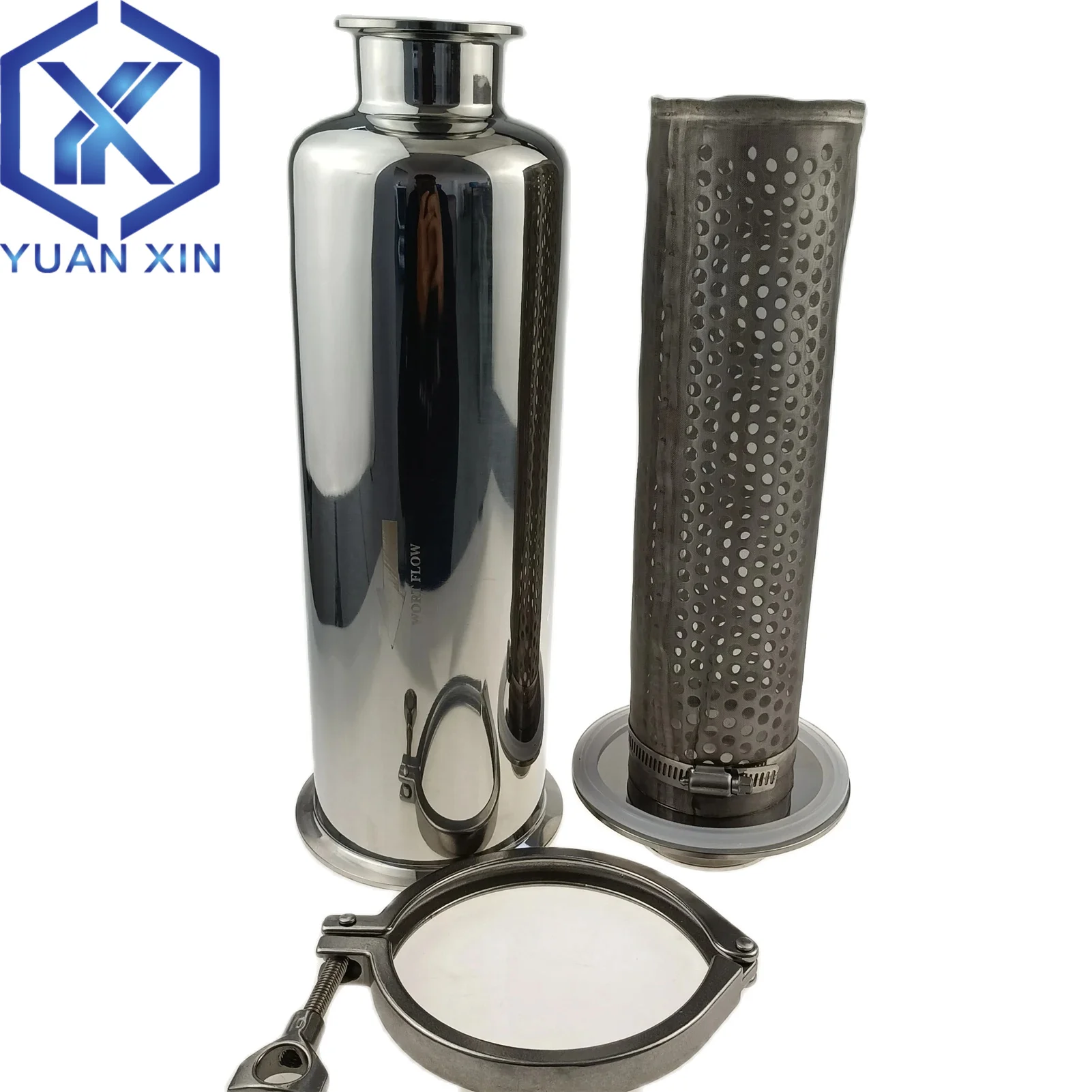 3/4”1' 1-1/2' 1.5' 2' Tri Clamp Filter Precision Filter Pipeline Filter Beer Wine Brewing SS304/316L 19 25 32 38 51mm