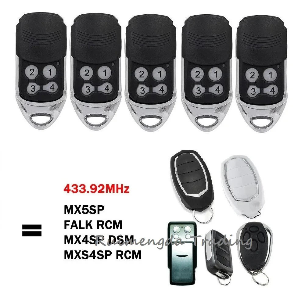 Replacement For MOTORLINE FALK RCM MX4SP DSM MXS4SP RCM MX5SP Electric Garage Gate Remote Control 433.92MHz Garage Door Command