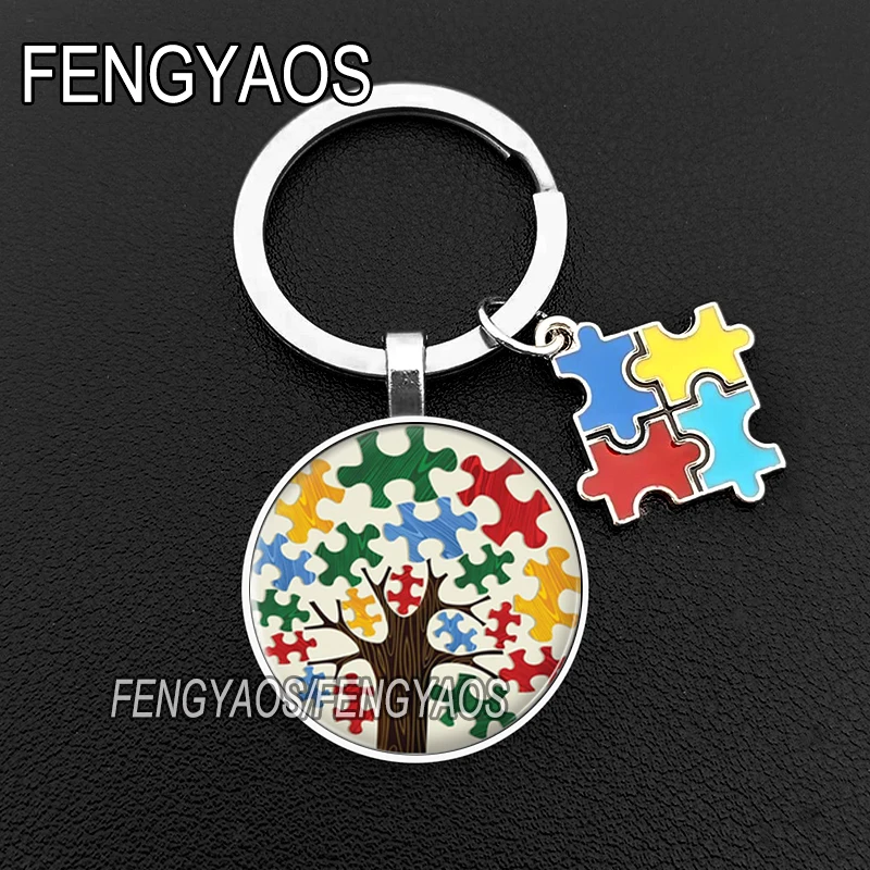 New Autism Awareness Key Chains  Autistic Symbol  Keychains Gift for Friends