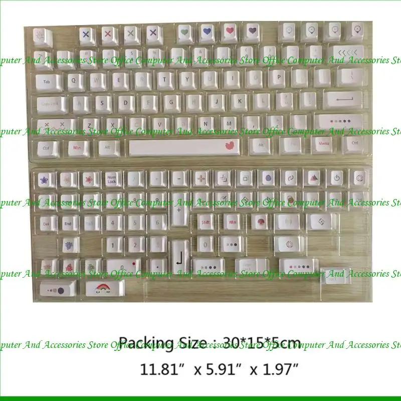U55C 134 Keys Keycap Dye Sublimation Profil Ceri untuk Keyboard Keycap Mekanik