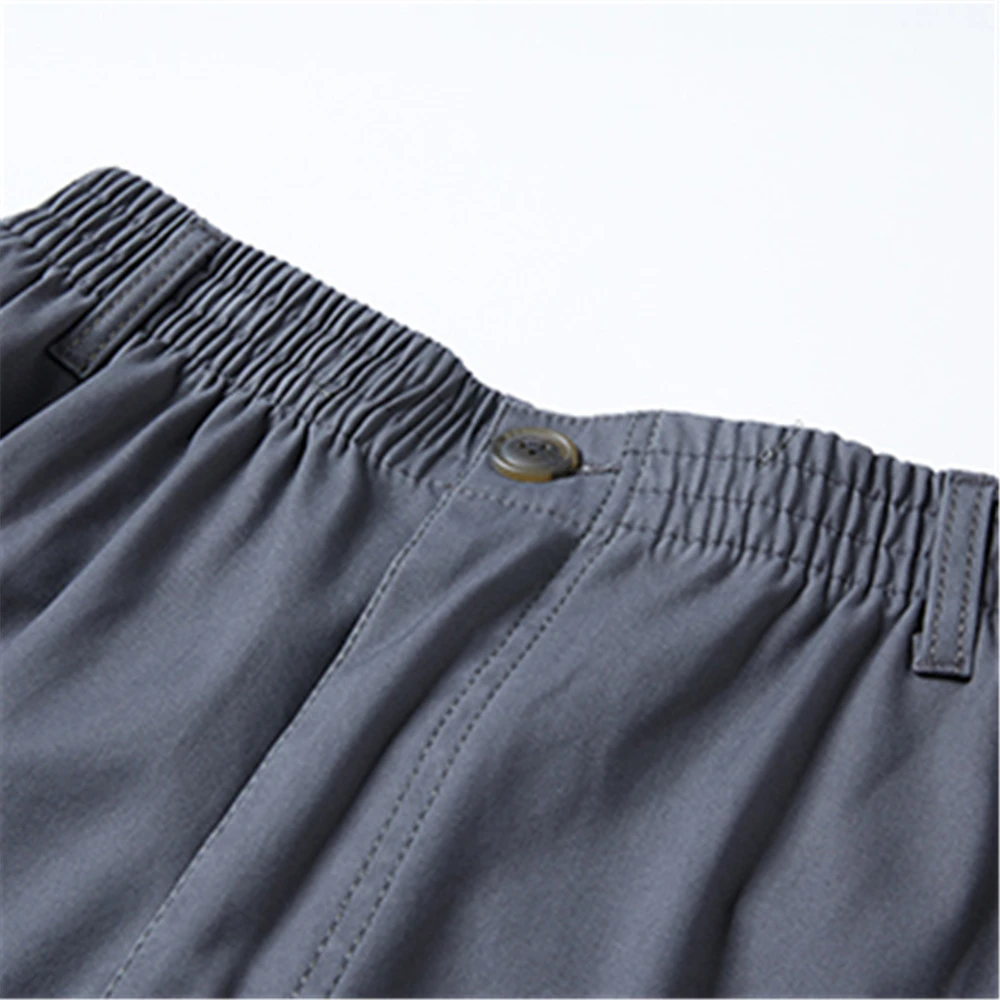 กางเกงขายาวลำลองทรงตรงผ้าฝ้ายสำหรับผู้ชาย กางเกงคาร์โก้ทำงาน กางเกงเดรส มีกระเป๋าซิป กางเกงเดินป่า ตกปลา กางเกงทำงานกลางแจ้ง