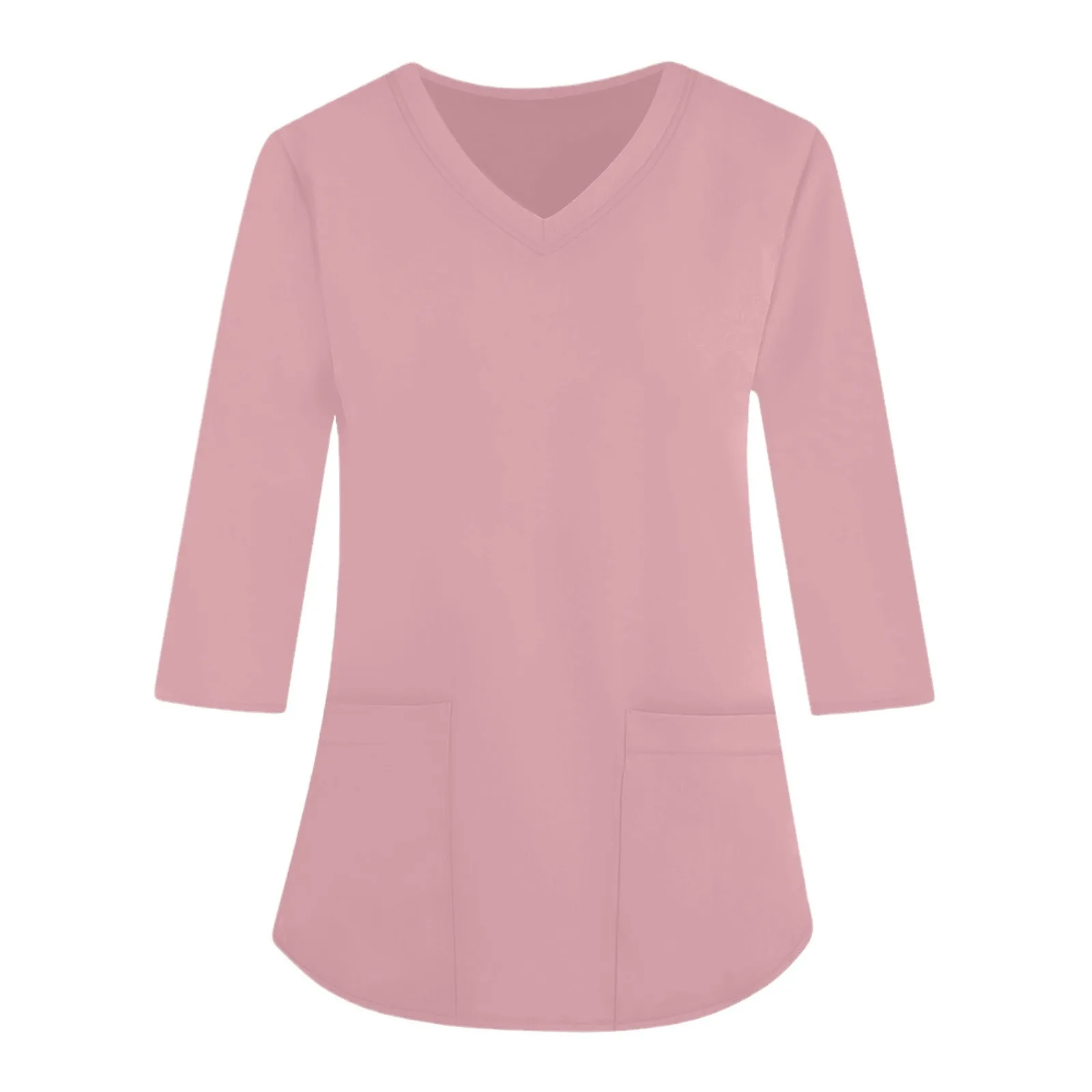 

Surgical Uniforms Woman Casual Color Print Health Care Nurse Tops Fashion V-Neck Long Sleeve Patch Pocket Clinical Uniform Woman