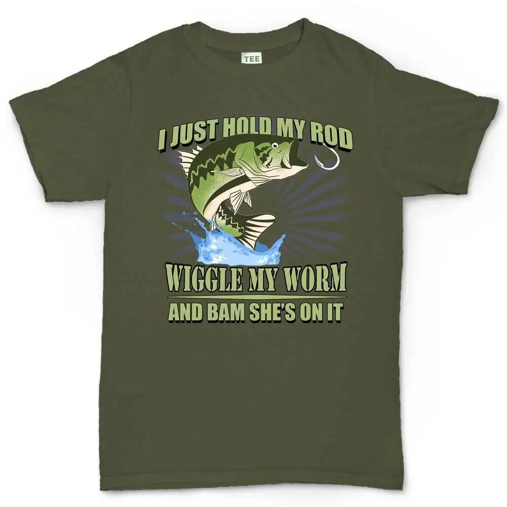 I Hold My Rod Wiggle My Worm - Fishing Shirts Gift for Men - Graphic T-shirts