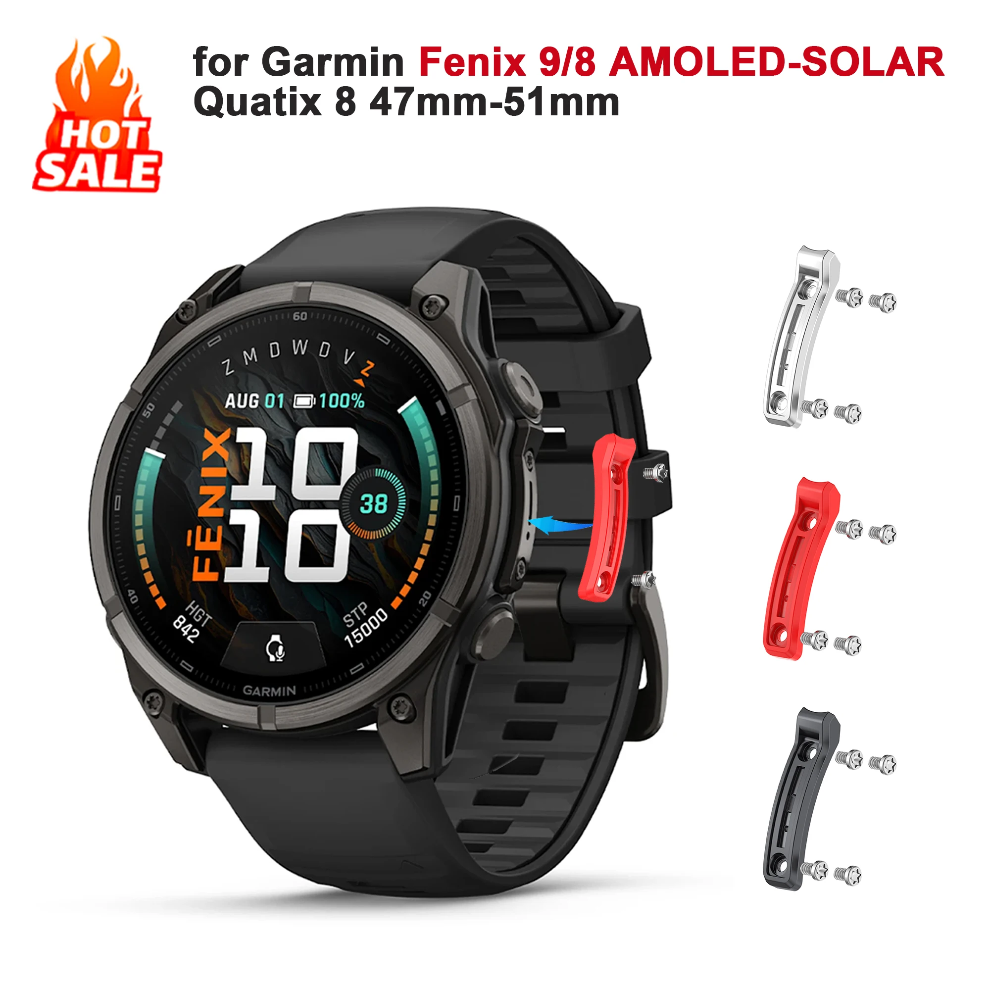 Metal Anti-Collision Strip For Garmin Fenix 9 Fenix8 Tactix8 Quatix8 51mm 47mm Smart Watch Bumper Decorative Accessories Cover