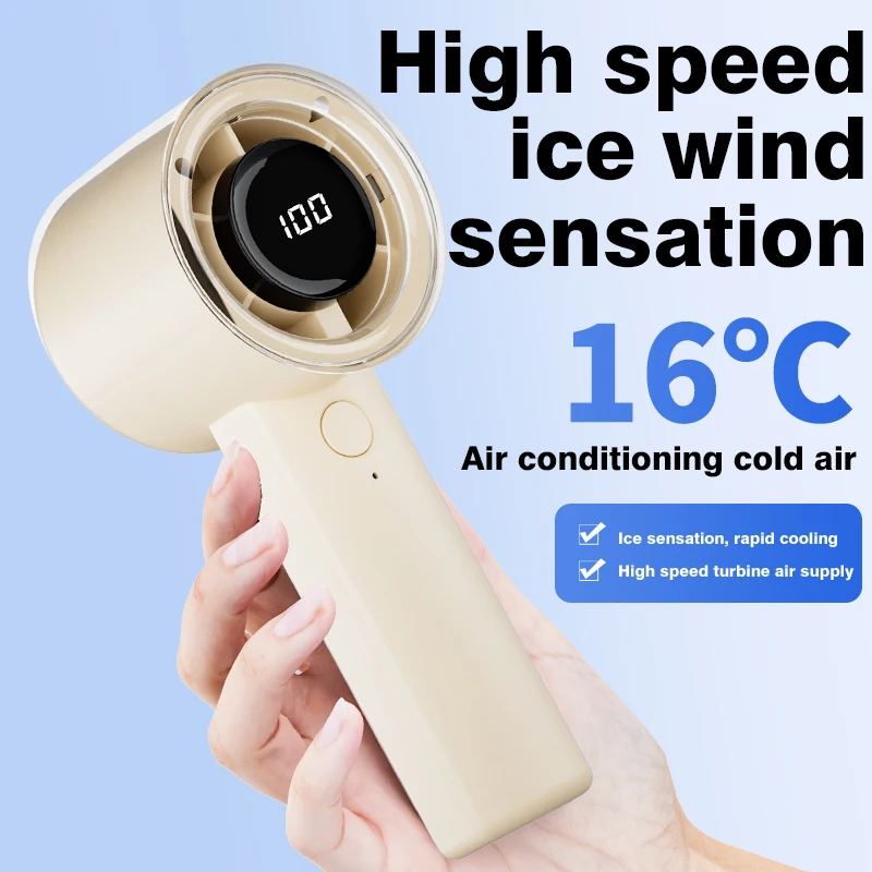 Xiaomi Mini Handheld Turbo Fan USB Rechargeable Portable High Wind Speed Fan with LED Display Screen Desktop Electric Fan 2025