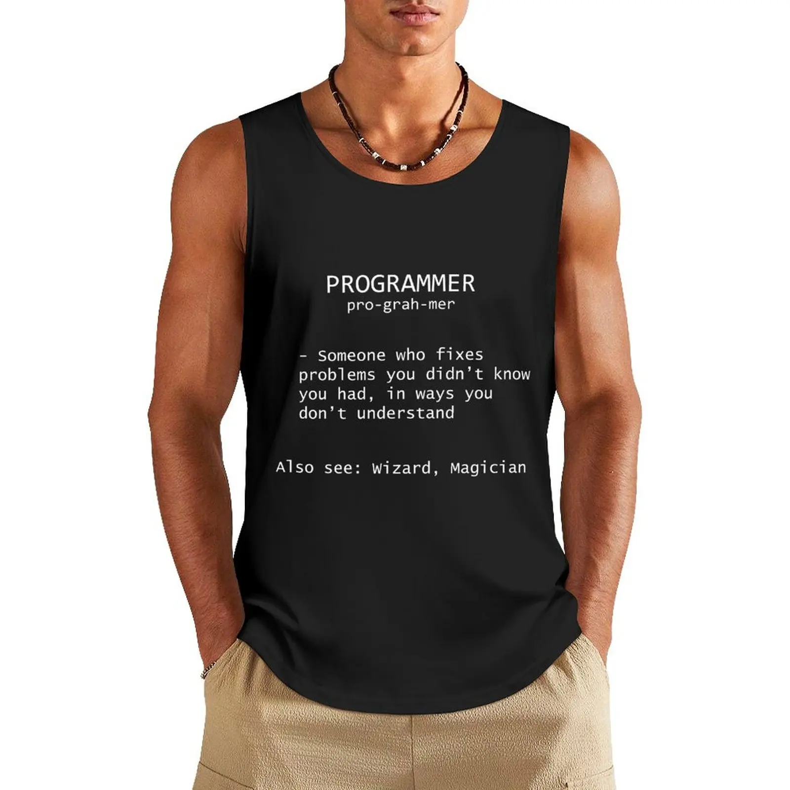 Programmer Definition Tank Top bodybuilding t-shirt for men Sleeveless top clothes for men