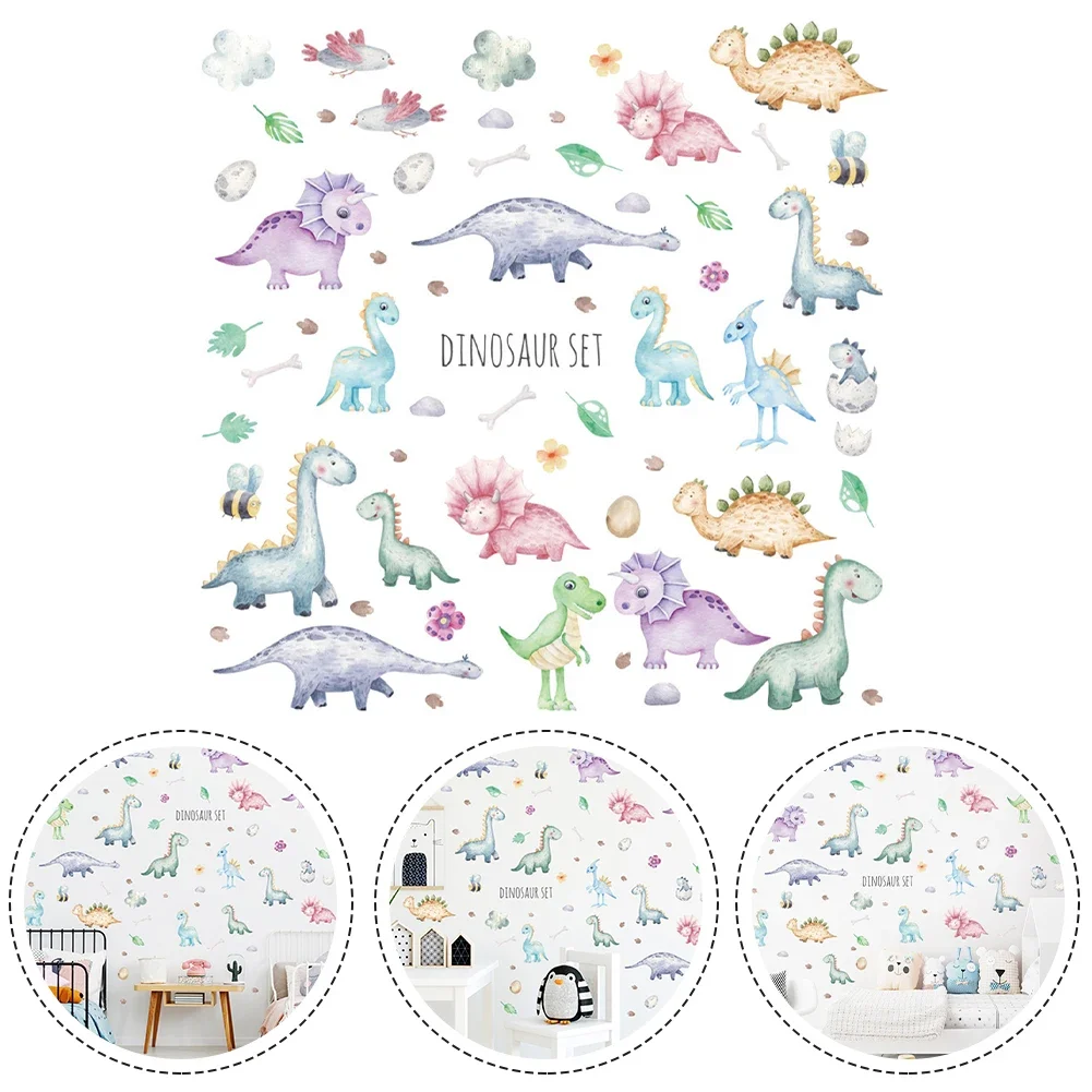 Safe and Removable Dinosaur Wall Decals Watercolour Stickers for Baby Room Perfect for Creative Nursery Decoration