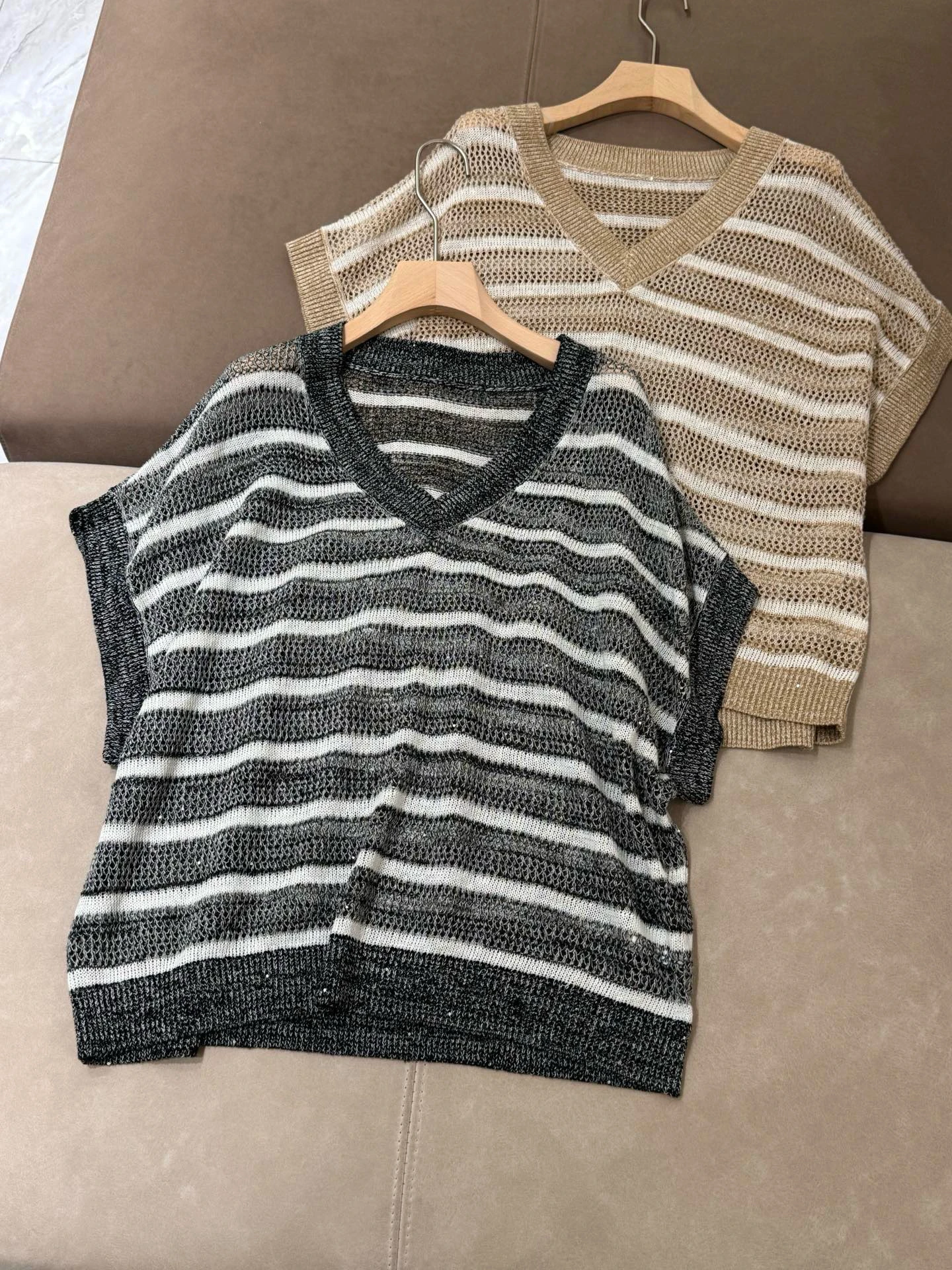 

Женская повседневная льняная трикотажная футболка с цветочным узором в полоску, свободный крой, топ ort Sve V-Ne на лето