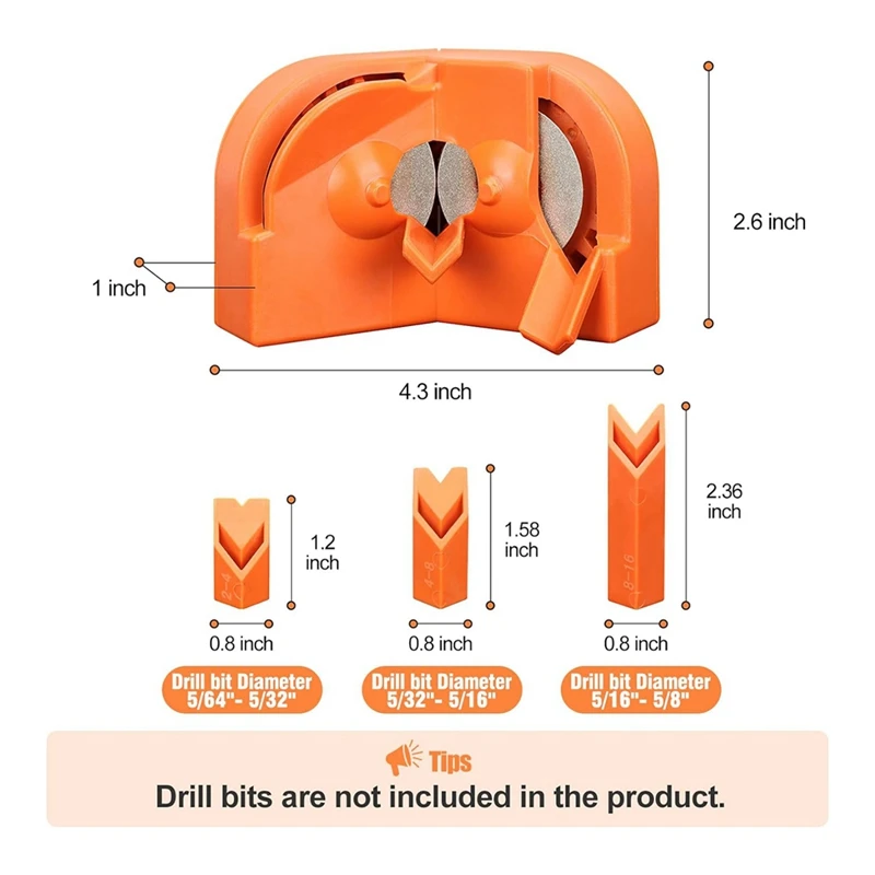 Multipurpose Drill Bit Grinding Sharpener For All Bits, High Speed Steel, Masonry, Carbide, Cobalt,Tin-Coated Drill Bits