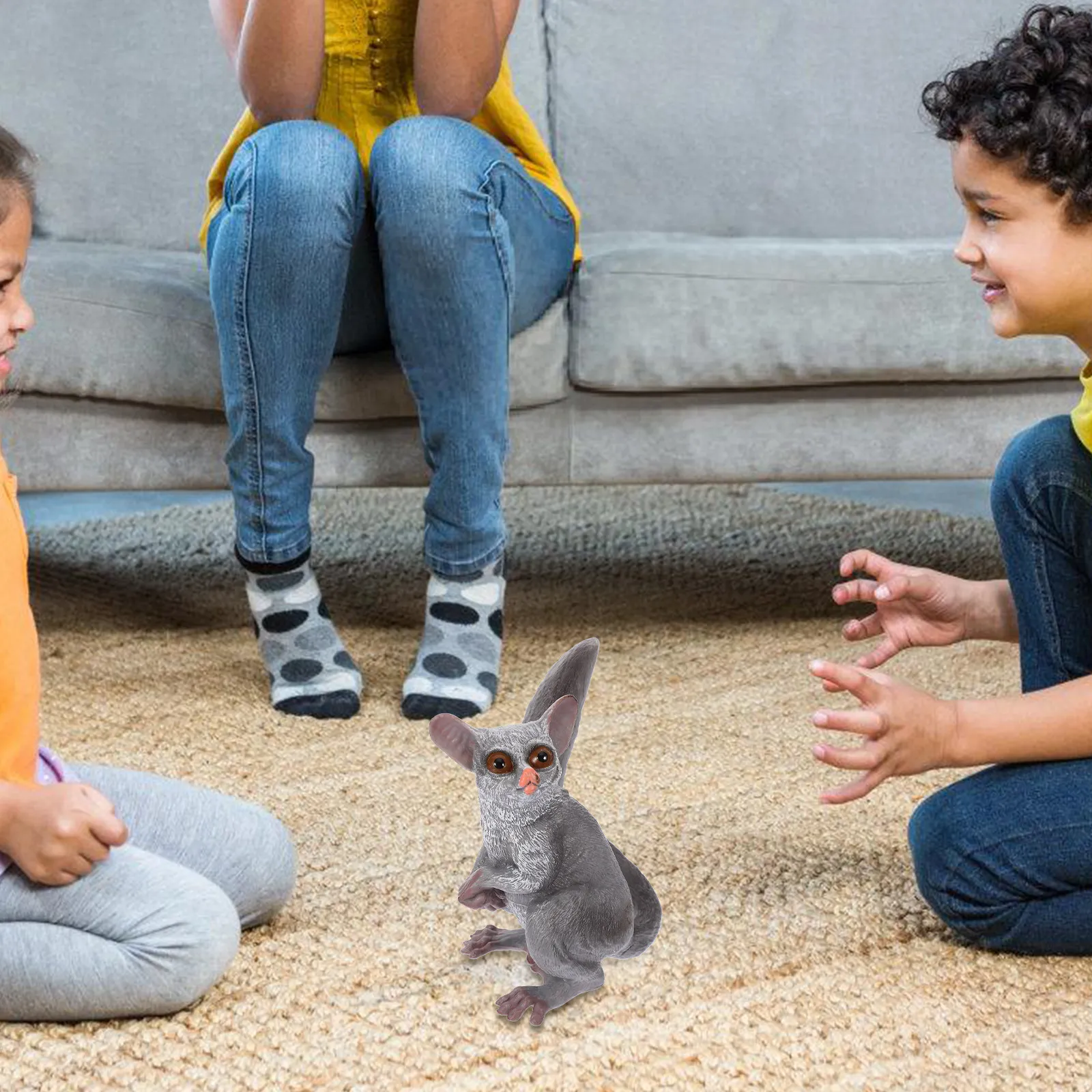 

Sugar Glider Realistic Animal Sculpture Lifelike Plastic Decoration for Home Desk Bookcase Cabinet Ornament