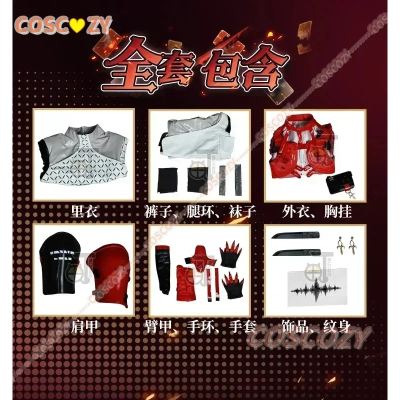 Game Wuthering Waves Scar Cosplay Costume Wig Uniform Armor Fractsidus Overseer Member Huanglong NPC Halloween Party Men Suit