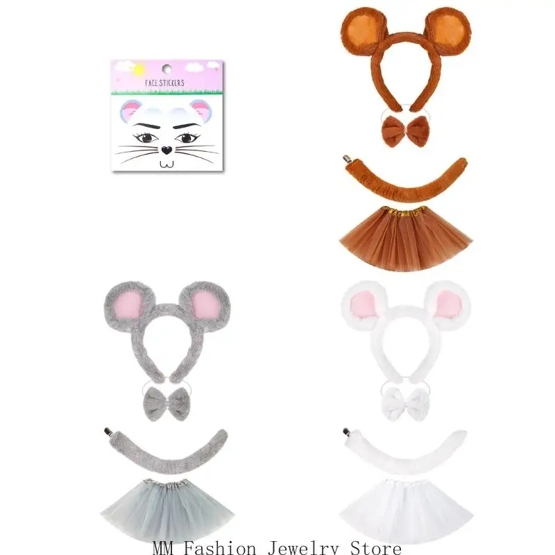 D0UB KIDS COSTUTTO ANIME ORECCHI MOUSE ORECCHI MOUSA SWRITT TUTU ADUCA