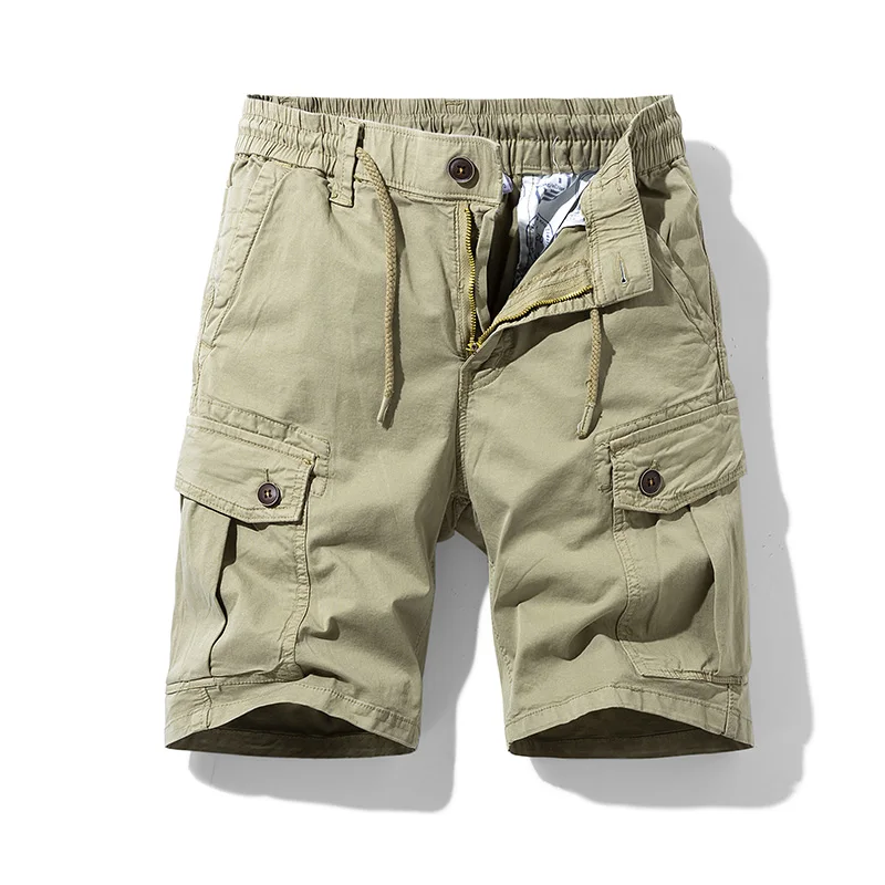 Short cargo en coton pour hommes, grande taille, multi-poches, mode printemps, livraison directe