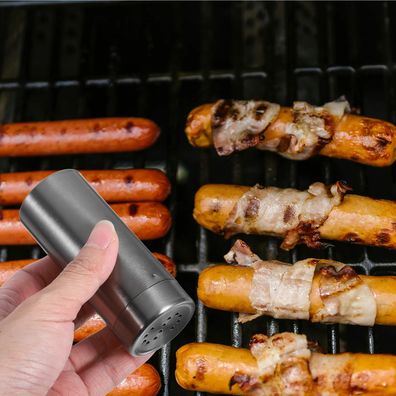 

2pcs Stainless Steel Pepper Shaker Salt Dispenser Kitchen Condiment Bottle Multipurpose Seasoning Jar For Home Outdoor