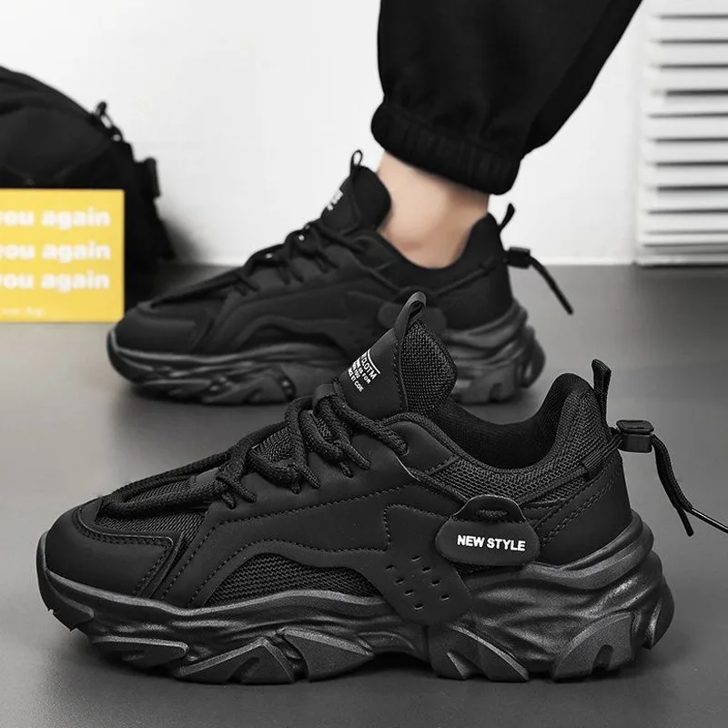 

Мужская летняя повседневная обувь с дышащей сеткой и низким берцем для папы, модная универсальная удлиняющая спортивная обувь на толстой подошве