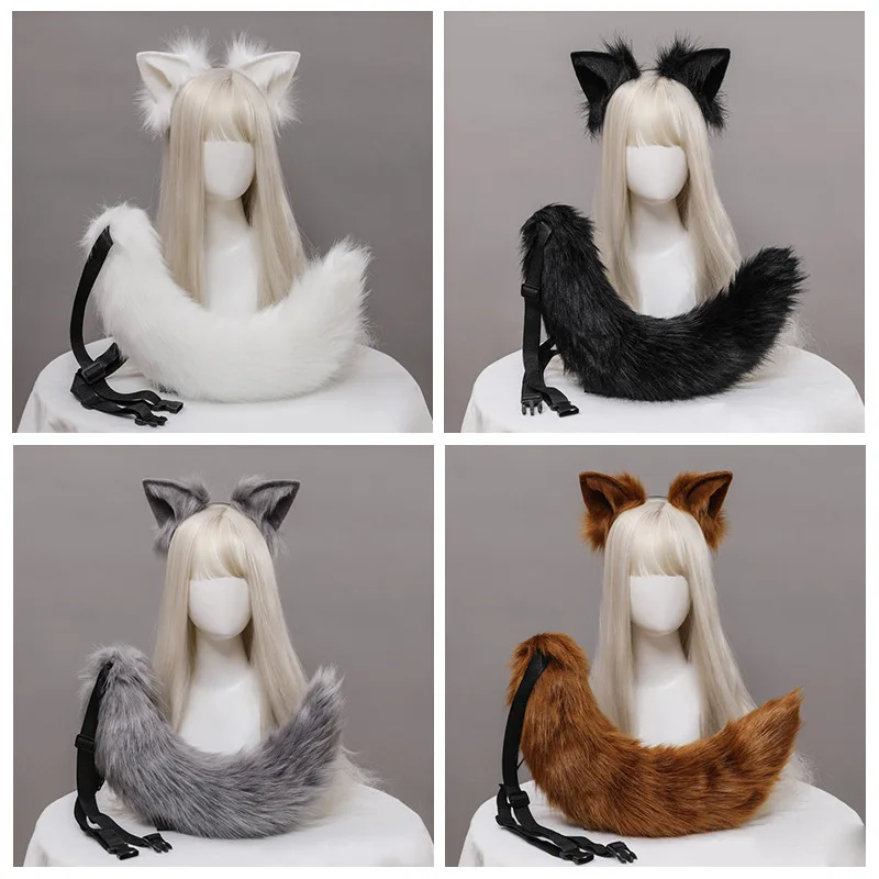 Handgemaakte simulatie beest staart schattig cosplay aankleden komische show mode-accessoires handgemaakte pluche vos staart