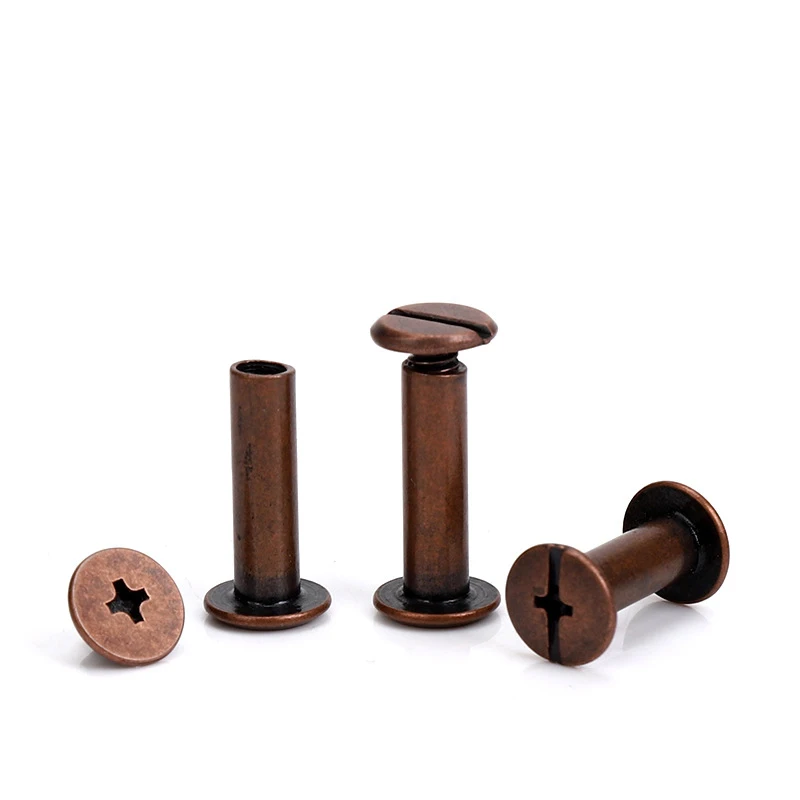 10pcs Carbon Steel Binding Chicago Screws Nail Studs Rivets for Photo Album Calendar Recipes Menu Belt Wallet Fasteners