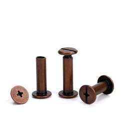 10pcs Carbon Steel Binding Chicago Screws Nail Studs Rivets for Photo Album Calendar Recipes Menu Belt Wallet Fasteners