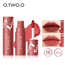 O.TWO.O Liquid Lipstick Lip Gloss 12 Colors Waterproof Long Lasting High Pigment Lip Tint Velvet Lip Glaze Matte Lipstick Makeup