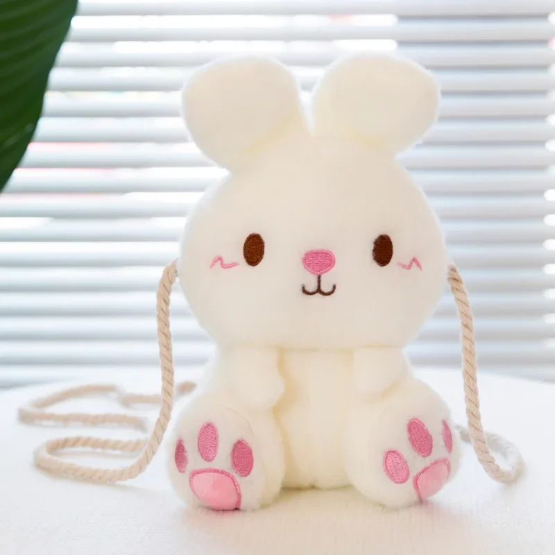 Long Ear Rabbit Doll Fashion Rabbit Fur Bag Plush Backpack Chain Strap Children's Bag Chain Crossbody Bag Knapsack