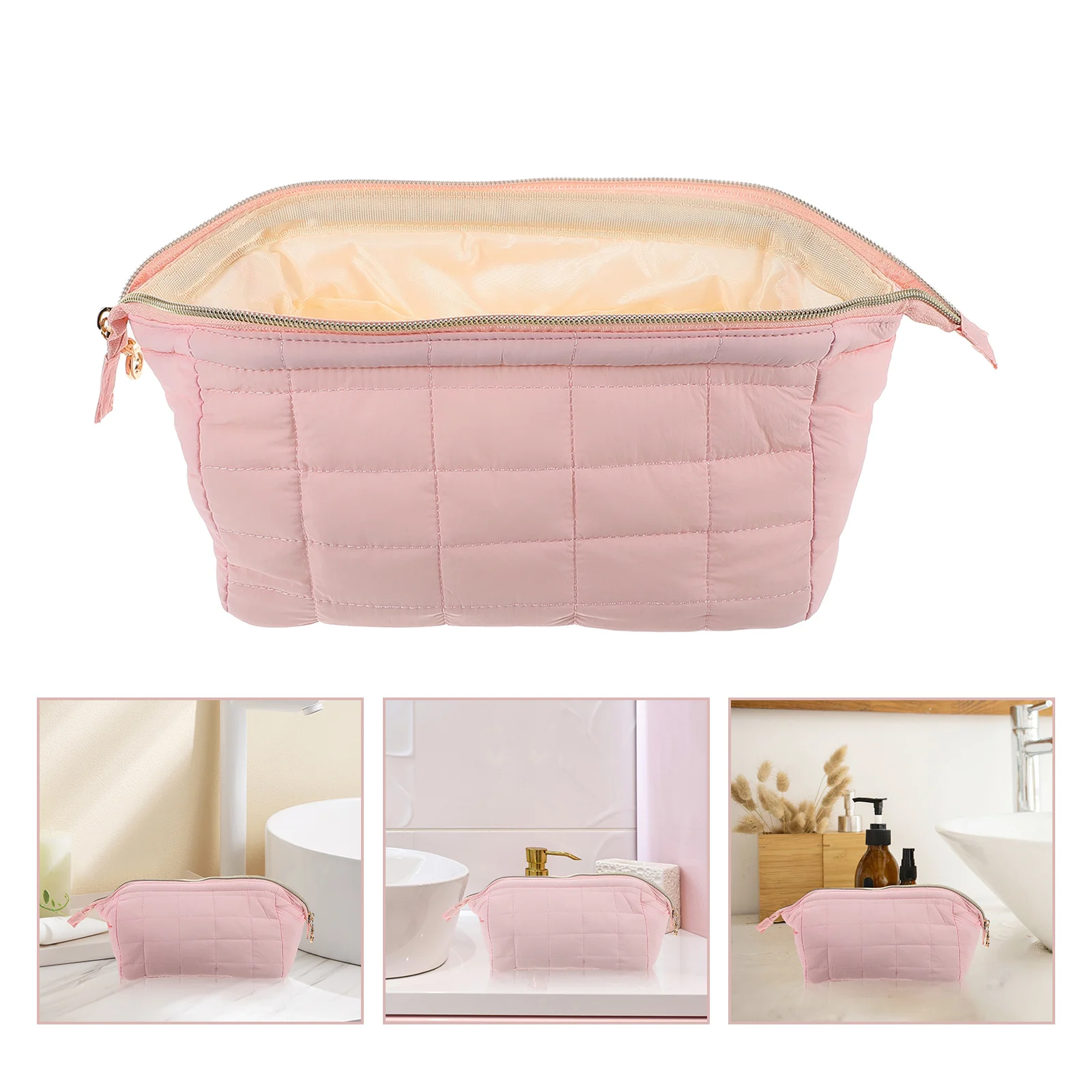 Wash Makeup For Women Pouch Cute Pink Travel Toiletry Storage Small Soft Organizer Portable Pouch Case