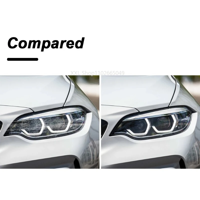 2PCS Car Headlight Protective Film Headlamp Taillight Transparent Black TPU Sticker Precut For BMW M2 F87 2016-On CS M235i