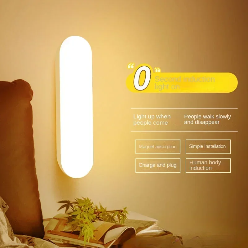 Electric Led Light Control Sensor Automatic Induction Eye Protection Sleep Small Night Light Bedroom Bedside Baby Lamp