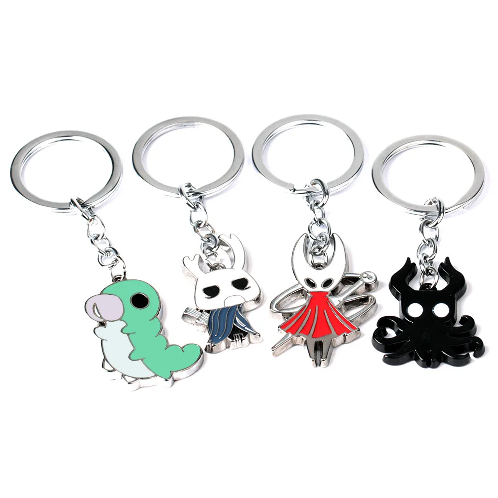 Hollow Knight Wanderer Hornet Grub Troupe Master Grimm Keychain Cute Enamel Metal Pendant Car Key Chain For Key Rings Gifts