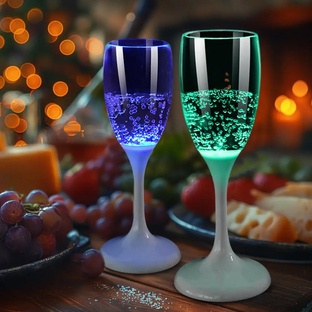 1/6Pcs LED Light Up Champagne Glass Party  Shot Cups Coffee Milk Whiskey Drinking Glasses LED Wine Glass Party Decoration