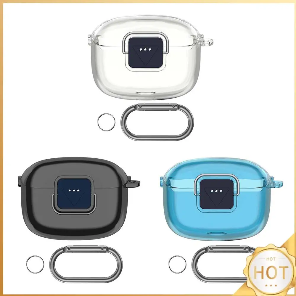 TPU Protective Shell with Carabiner Headphone Cover Wireless Earbuds Protector for JBL Tune Buds 2 Bluetooth-compatible Earbuds