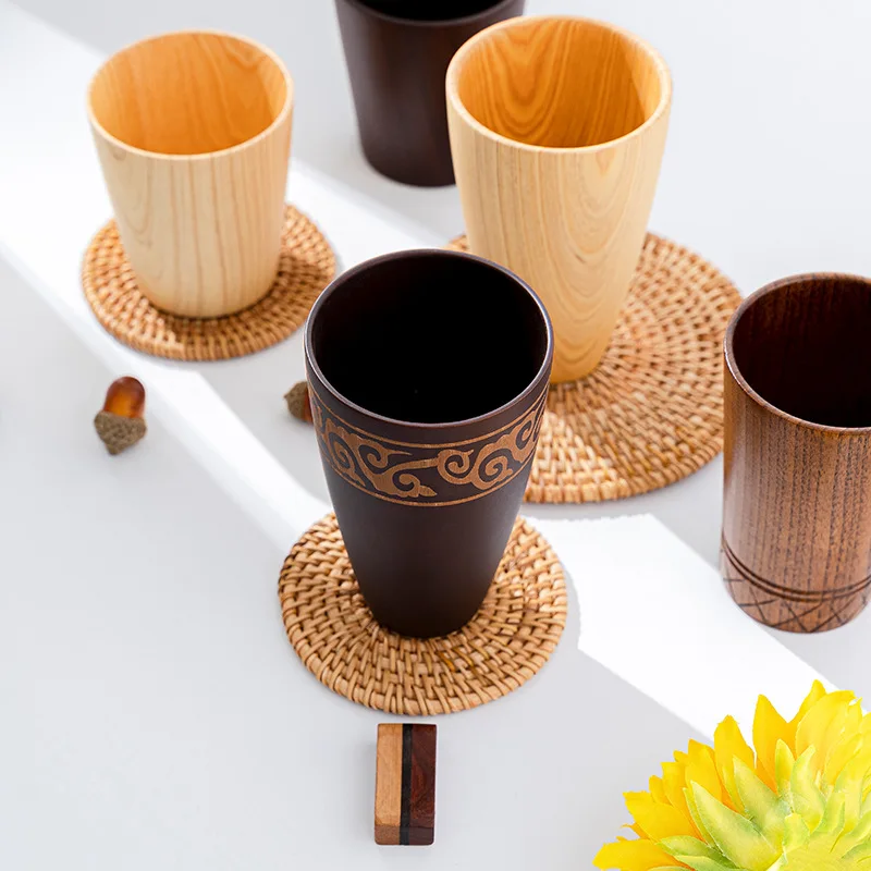 Creative Jujube Wood Insulation Tea cup Wooden Coffee Cups Drinking utensils Coffee drink beer Wooden Cup Kitchenware