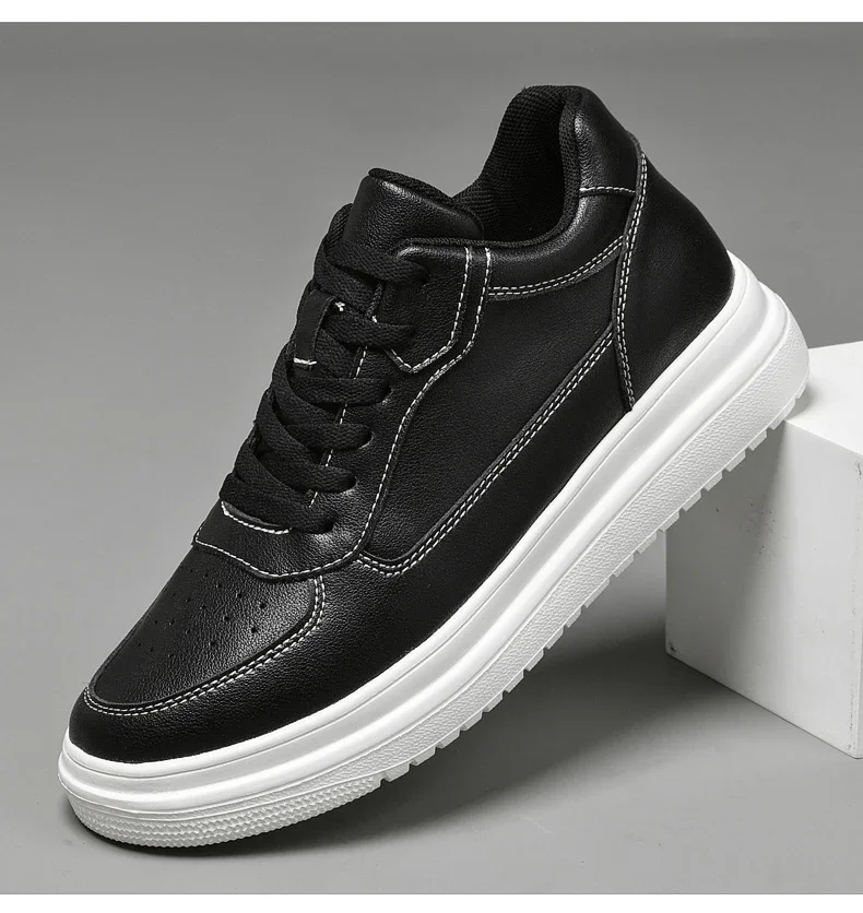 Lift Turnschuhe Mann Aufzug Schuhe Höhe Erhöhen Einlegesohle 8 cm Weiß Schwarz Größere Schuhe Männer Freizeit Mode Sport Plus größe 36-44 – Detail 30