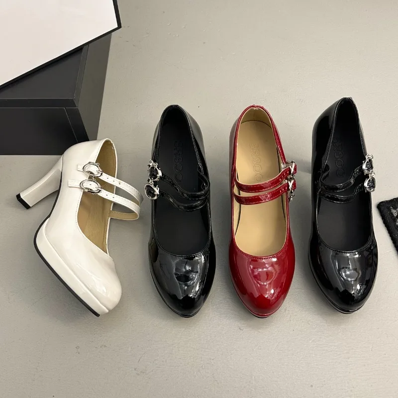 Einfache und elegante Mary Jane Schuhe für Mädchen, Frühjahr 2026, neue Mode, vielseitig, flache, runde Zehenpartie, High Heels