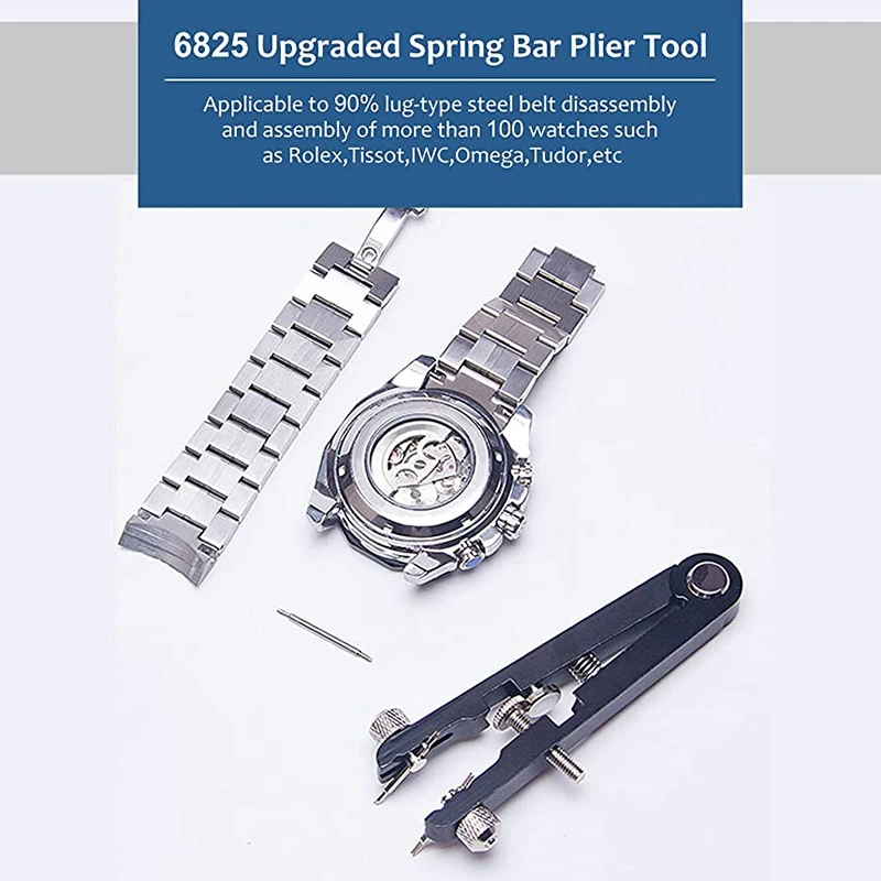 Watch Spring Bar Plier Tool Set, Alicate de pulseira, Pinça Ferramenta para Watch Pins Removendo