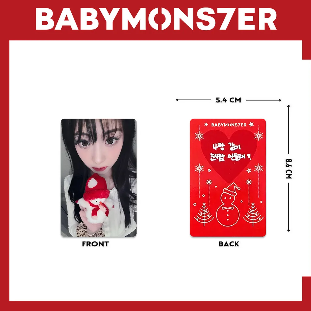 Kpop Idol BABYMONSTER Christmas Card RAMI AHYEON RORA ASA RUKA CHIQUITA PHARITA Photocards