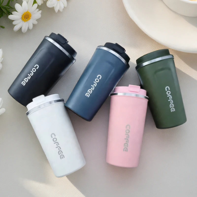 

510ML Travel Stainless Steel Coffee Cup Thermal Mug Leak-Proof Thermos Bottle Tea Coffee Mug Vacuum Flask Insulated Cups Hot