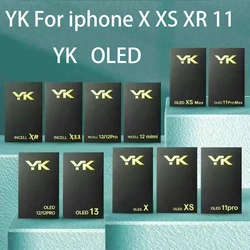 YK OLED Display For iPhone X Xs 11Pro 12 12Pro 13 14 LCD No Dead Pixel Replacement LCDs Touch Screen Digitizer Assembly Tested