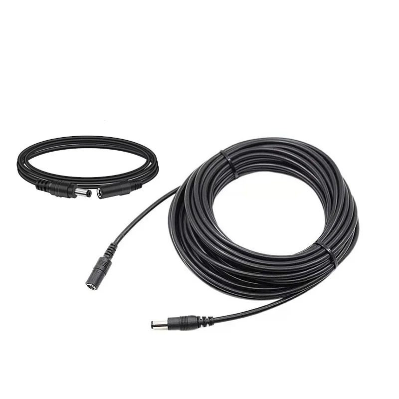 Câble d'alimentation d'extension DC 12V, 5m, 3m, DC 2.1mm x 5.5mm, connecteur Jack mâle à femelle, câble de prise d'alimentation pour caméra de vidéosurveillance à lumière LED