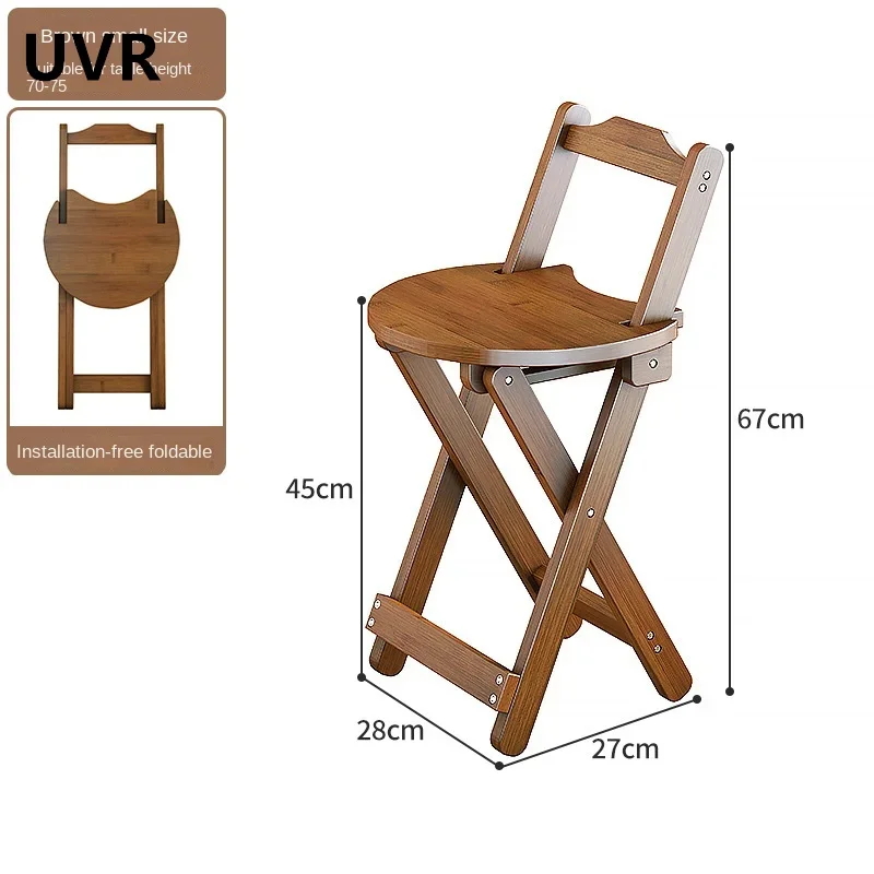 UVR Home Bar Stool Foldable Backrest Chair Bar Salon Front High Stool Makeup Stool Hotel Restaurant Durable Cashier Bar Stools