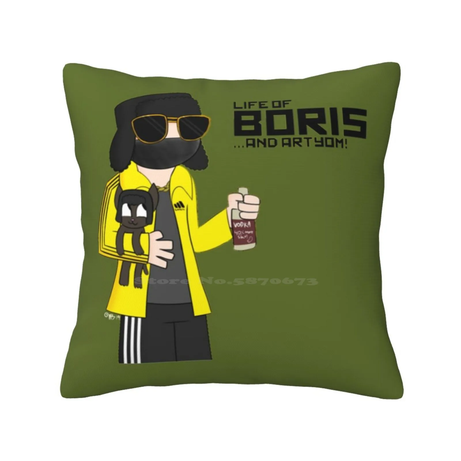 Life Of Boris-Life Of Boris Throw Cushion Pillow Cover Cheeki Breeki Hardbass Russian Vodka Squat Stalker Life Of Boris Award