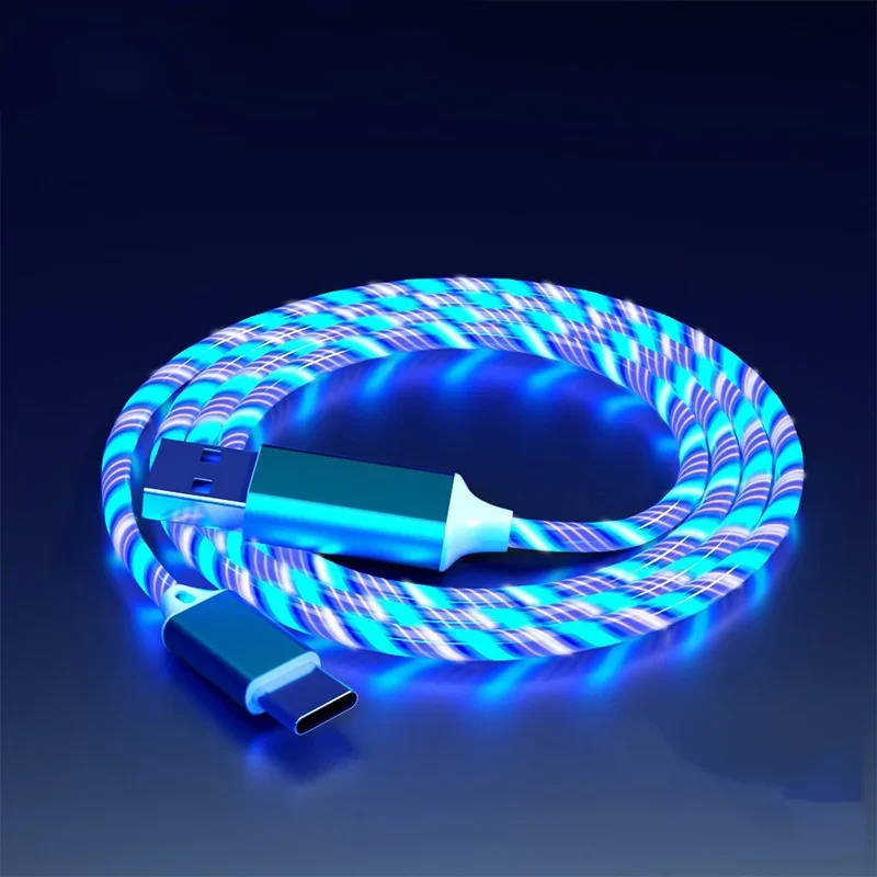 1 m 2 m leuchtendes LED-Licht USB A auf Typ C Schnellladekabel für iPhone 15 16 Pro Max Xiaomi Samsung OPPO Huawei