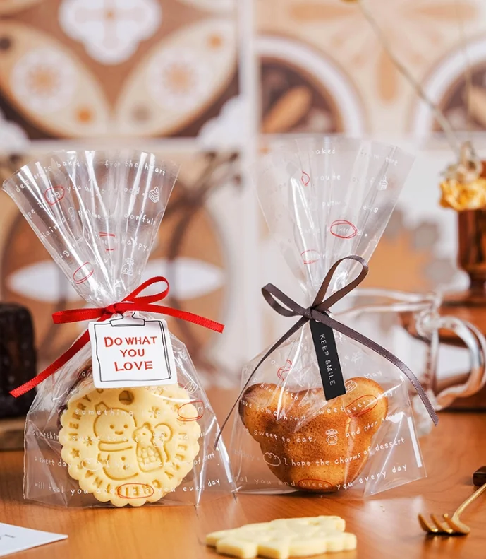 Bolsa Transparente para Empacar Galletas de Panadería a Temperatura Ambiente, para Empacar Galletas de Caramelo con Malvavisco en Forma de Copo de Nieve